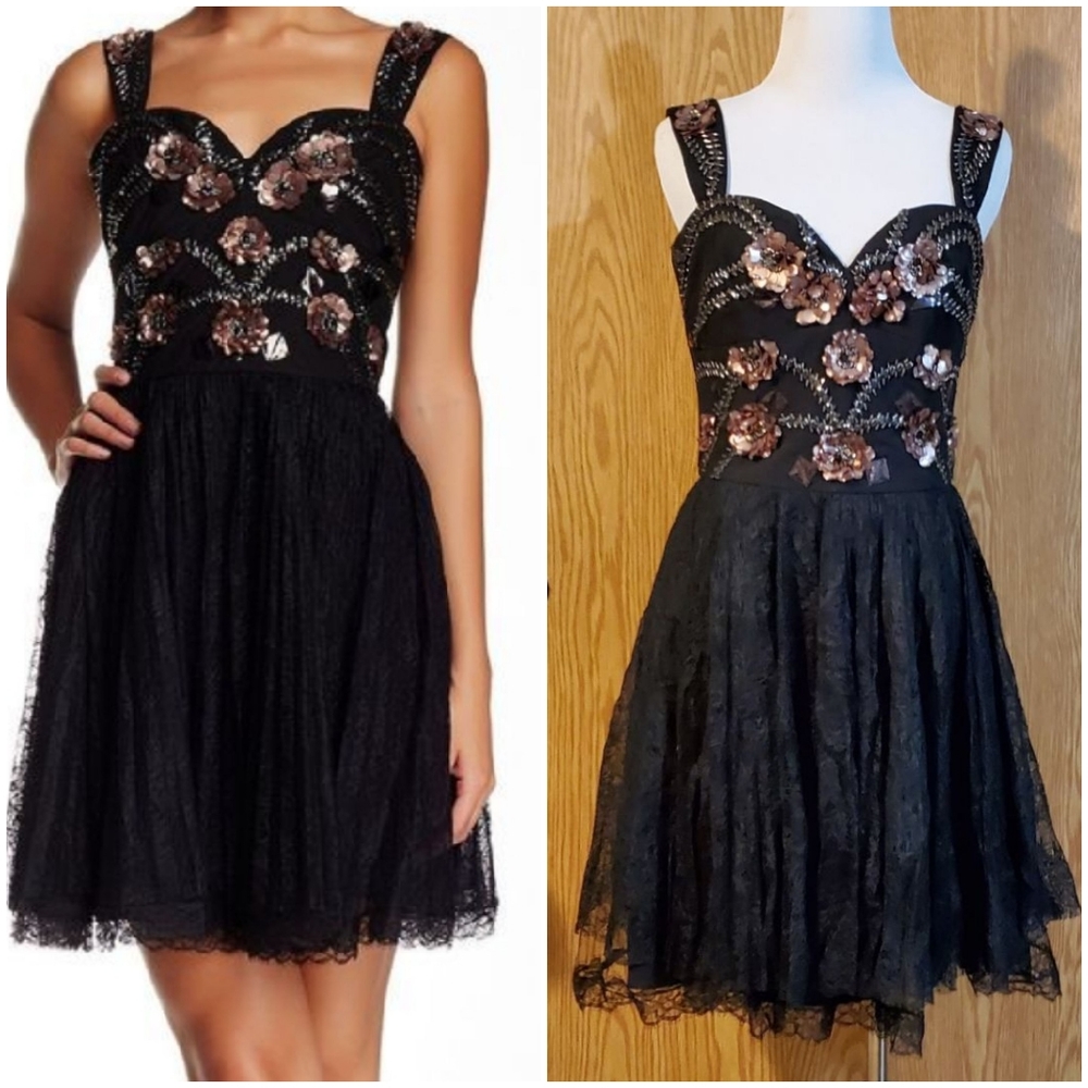 Marchesa Notte cocktail/Homecoming/formal dress sequin/lace size 4